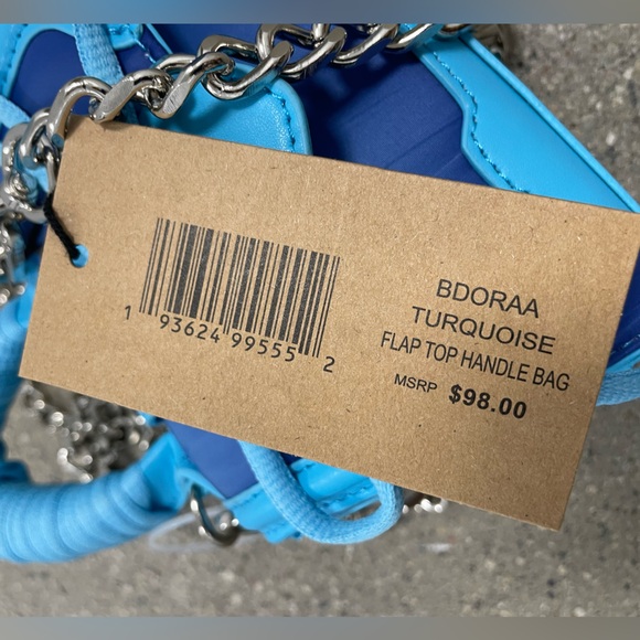 NWT Steve Gorgeous Madden BDORRA Shades of Blue Silver Chain Crossbody mini bag - Picture 11 of 11